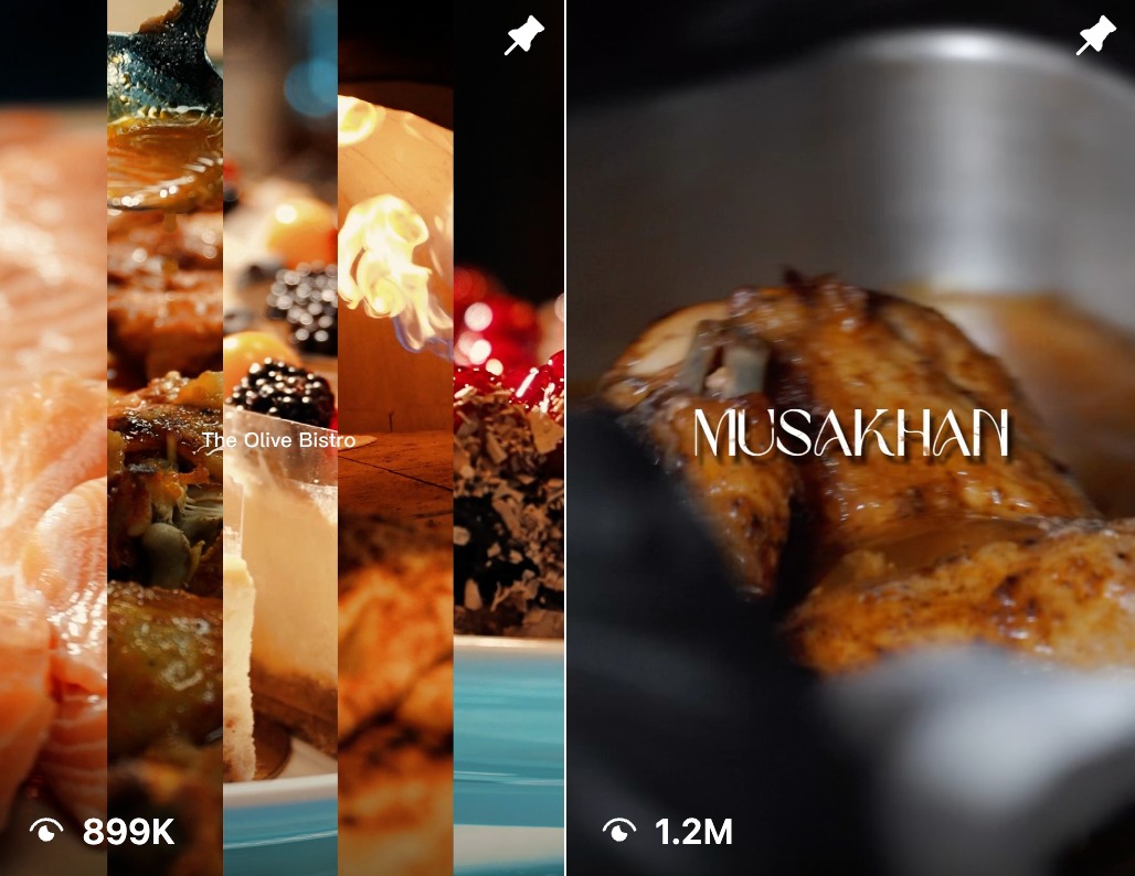 Restaurant reels by HS Media with 536K and 1M views