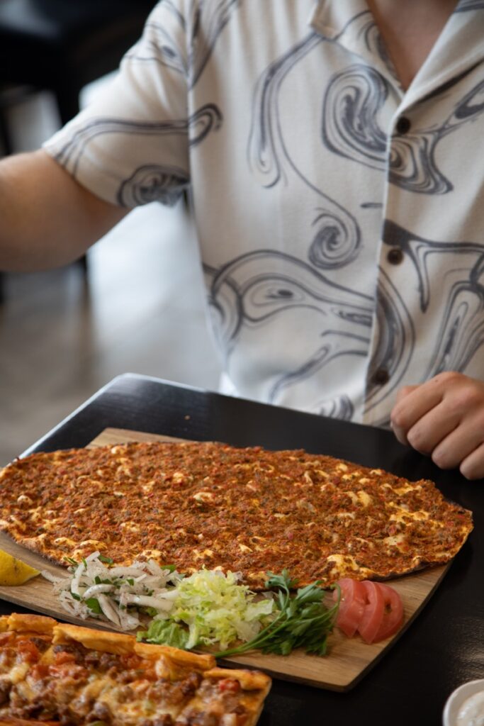 Lahmacun Turkish flatbread at Kabab Lounge in Paterson, NJ
